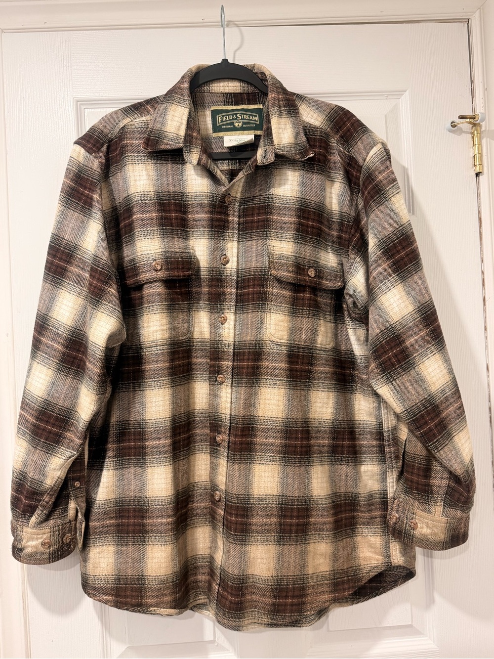 Field & Stream Heavy Brown Plaid Men's Shirt Jacket